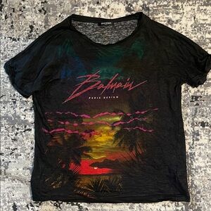 Balmain Black Graphic Women's Top